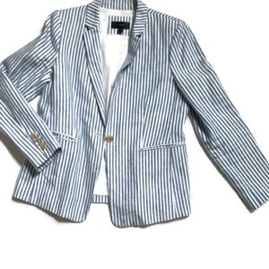 J Crew Striped Regent Linen Blazer. Size 10p